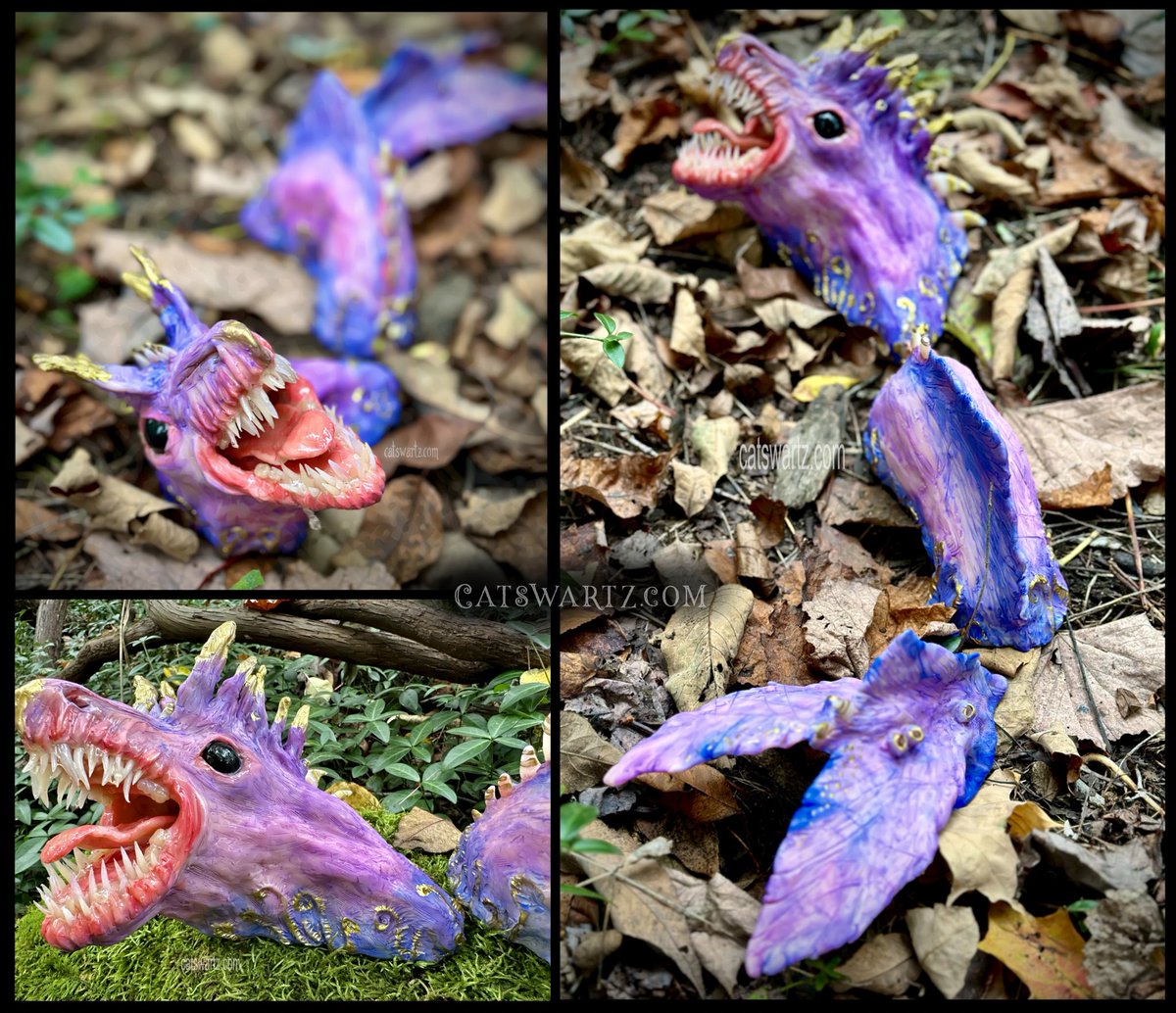 CatSwartzArtist's tweet photo. Breached, 2024. 
Polymer, paper clay, acrylics, UV resin. UV varnish and felted bottom, Head: 6” x 6” x 5.5” Body 5.5” x 4.5” 2.5” Tail: 8” x 5” x 4.5”

Currently part of Hinge Artist Collective’s Ominous IV 

https://t.co/BSwfDZv5HF https://t.co/26N3aFhoY0