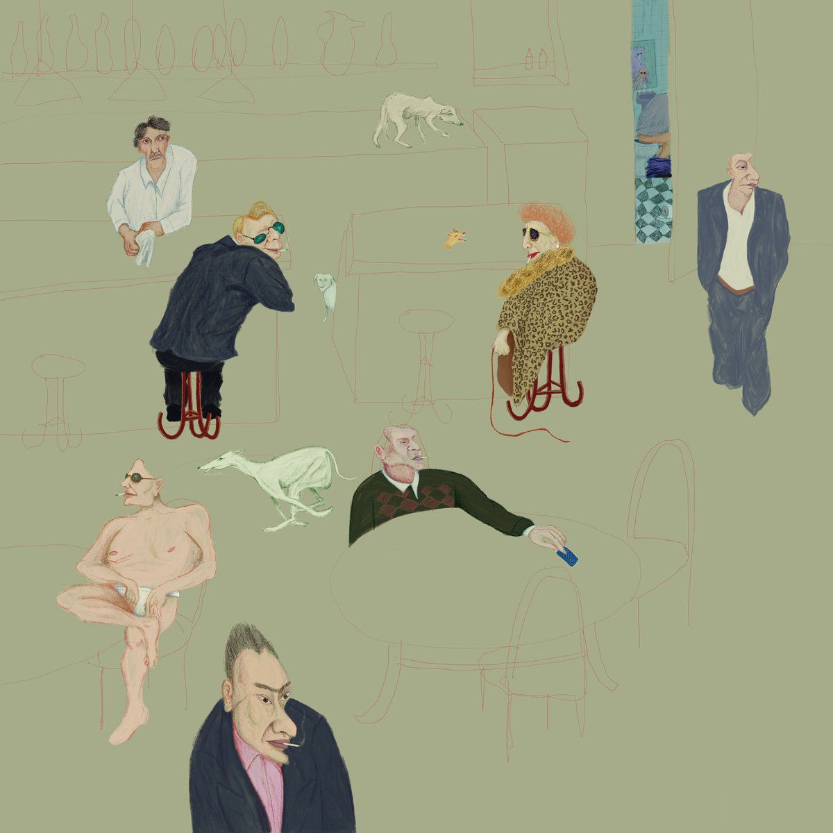 I am putting together several of my artistic stages, I want to create a new work. For those who don't know me from the beginning, this has something of the schizophrenic cat and my last stage.