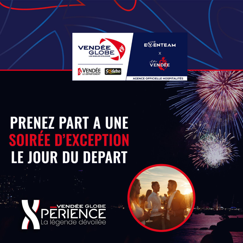 EventeamGroup's tweet photo. Une soirée privilégiée pour célébrer le grand départ du @VendeeGlobe 2024 le 10 novembre prochain ⛵🎉✨

Situé dans le Port Olona aux Sables d’Olonne, le Village Officiel Hospitalités vous accueille à partir de 18h pour fêter le top départ d’une course de légende.