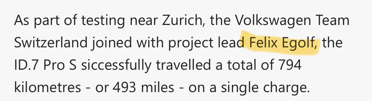 Sod the 800kms, the guy leading the project working for ⁦<a href="/volkswagen/">Volkswagen News</a>⁩ is called Mr Egolf. Was that named after him?