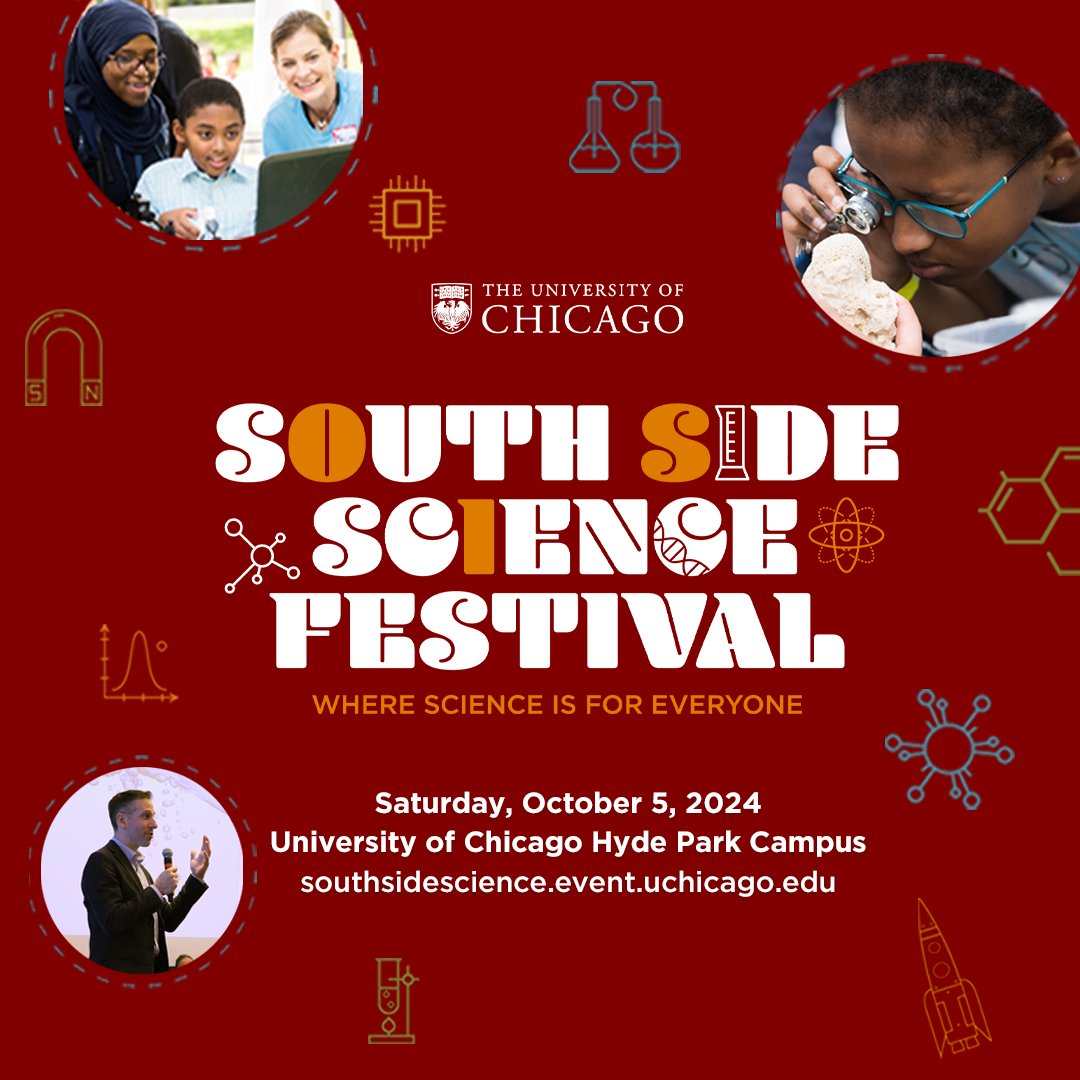 UChiPhysicalSciences (@uchicagopsd) on Twitter photo The South Side Science Festival is tomorrow! Interact with <a href="/UChicagoBSD/">UChicago Biological Sciences</a>, <a href="/UChicagoMed/">UChicago Medicine</a>, <a href="/UChicagoPSD/">UChiPhysicalSciences</a>, and <a href="/UChicagoPME/">UChicago Pritzker School of Molecular Engineering</a> scientists to learn about exciting fields in #STEM with hands-on demos and info panels. southsidescience.event.uchicago.edu The South Side Science Festival is tomorrow! Interact with <a href="/UChicagoBSD/">UChicago Biological Sciences</a>, <a href="/UChicagoMed/">UChicago Medicine</a>, <a href="/UChicagoPSD/">UChiPhysicalSciences</a>, and <a href="/UChicagoPME/">UChicago Pritzker School of Molecular Engineering</a> scientists to learn about exciting fields in #STEM with hands-on demos and info panels. southsidescience.event.uchicago.edu