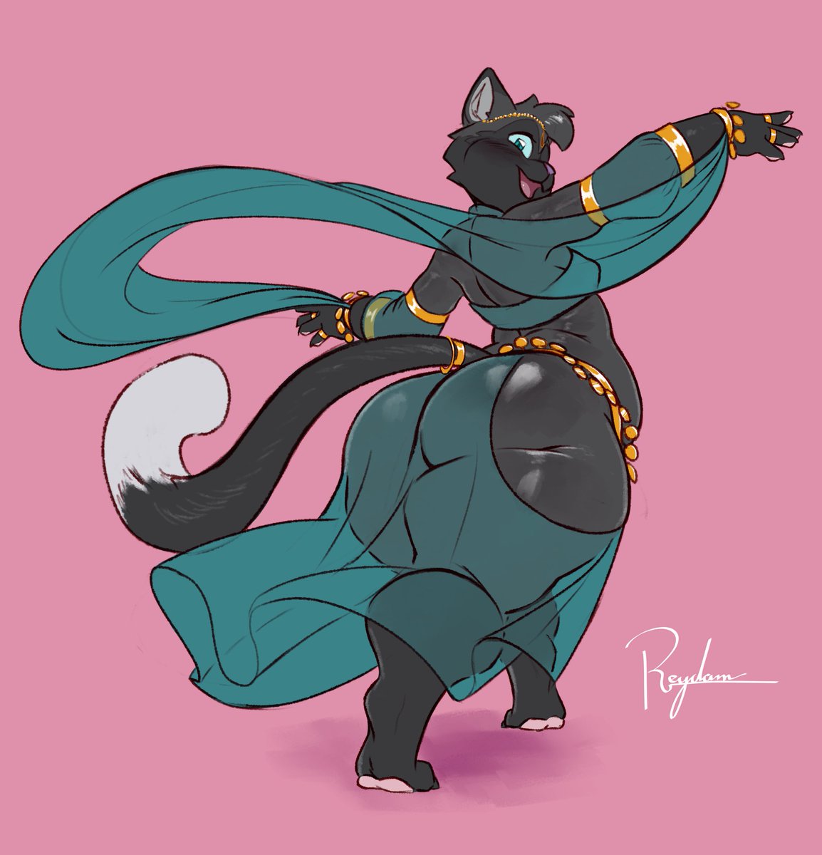 Watch then hips sway, watch Comet twirl those silks around his waist and across those cheeks… Mesmerizing isn’t it?

🎨: @/Reydam9