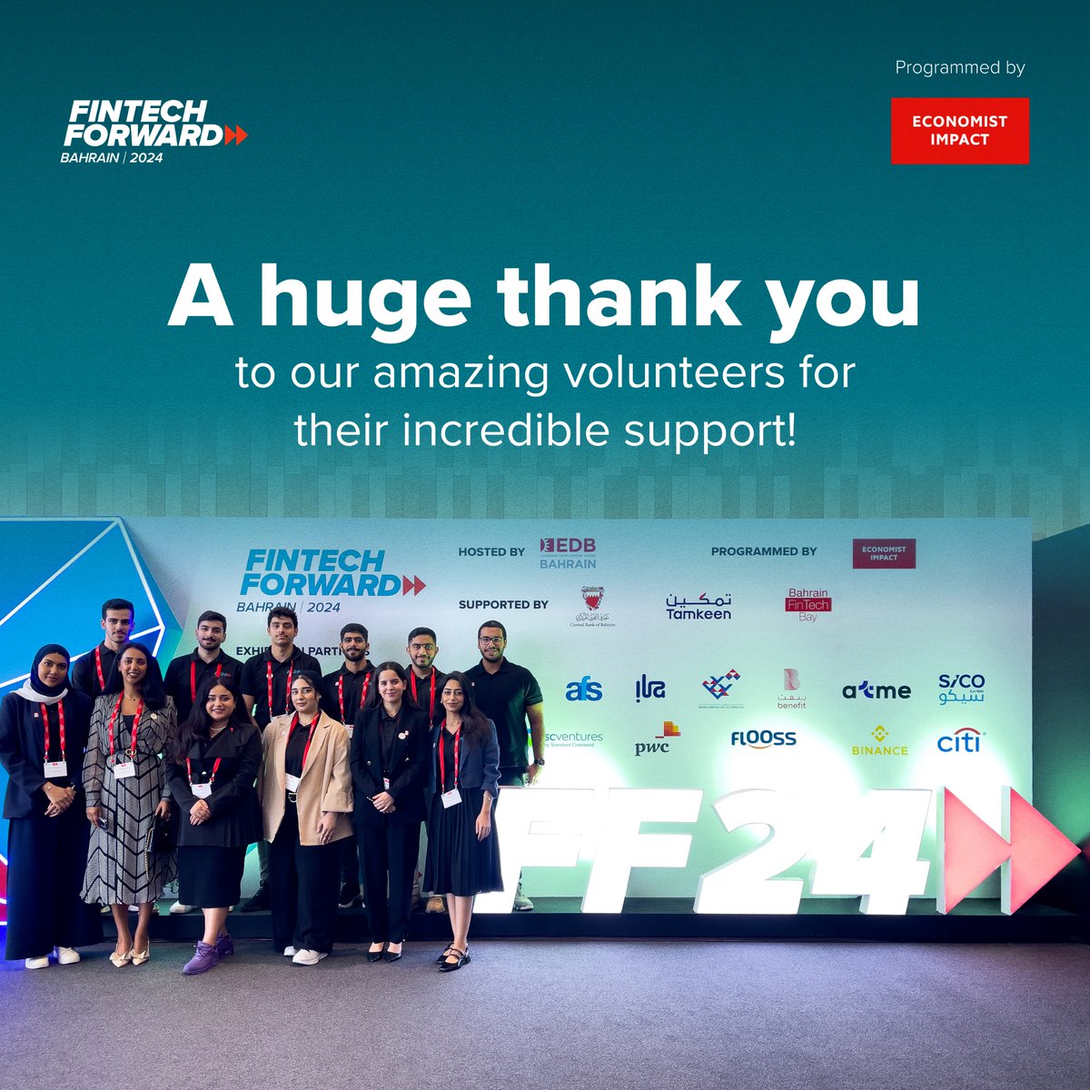 A huge thank you to our amazing volunteers for their incredible support at #FF24! 🙌 Your dedication and hard work made this event a success. We’re also grateful to <a href="/BenefitBh/">The BENEFIT Company | بنفت</a>, one of our exhibition partners, for connecting us with these wonderful individuals.