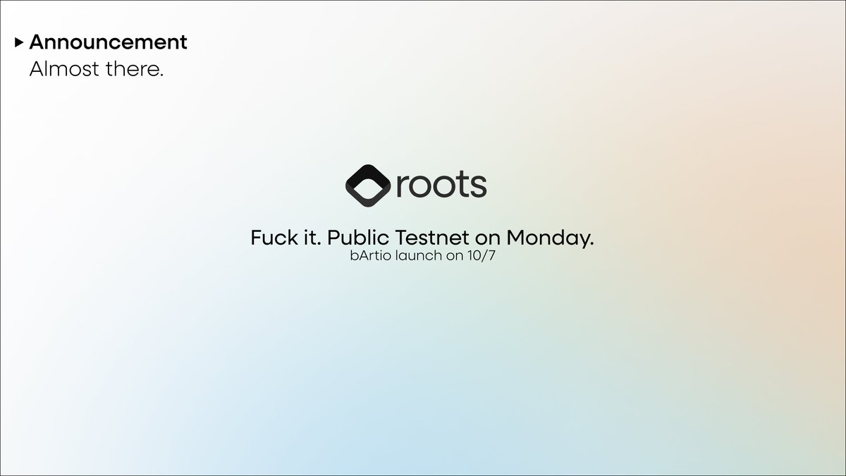 F*ck it. Public Testnet on Monday🌱