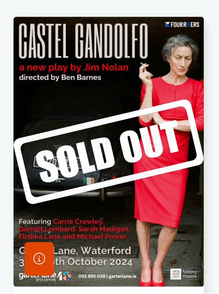 Martina Teeny Collender 🇵🇸 🏳️🌈 🏳️⚧️ 🇨🇮 (@martinacollend1) on Twitter photo Jim Nolan's Castel Gandolfo is SOLD OUT!!!! Huge congratulations <a href="/fourriverstc/">Four Rivers Theatre Company</a> <a href="/garterlane/">Garter Lane Arts Centre</a> Jim Nolan's Castel Gandolfo is SOLD OUT!!!! Huge congratulations <a href="/fourriverstc/">Four Rivers Theatre Company</a> <a href="/garterlane/">Garter Lane Arts Centre</a>