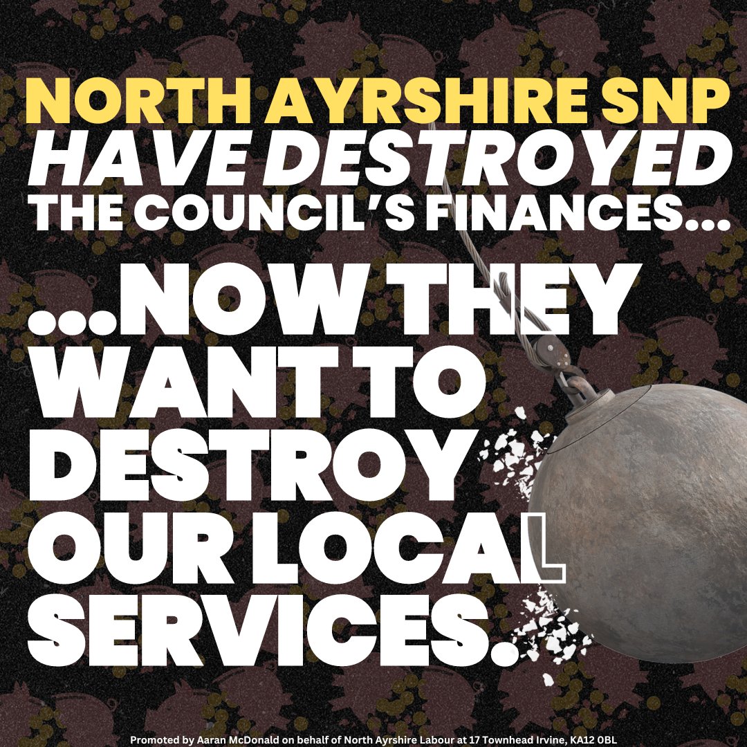 The SNP-run North Ayrshire Council has created a £16m funding gap for next year after wasting £12.6m on quick fixes. Now they’re set to cut vital local services, including town centre parking charges &amp; £50 brown bin fees. 

🧵1/2