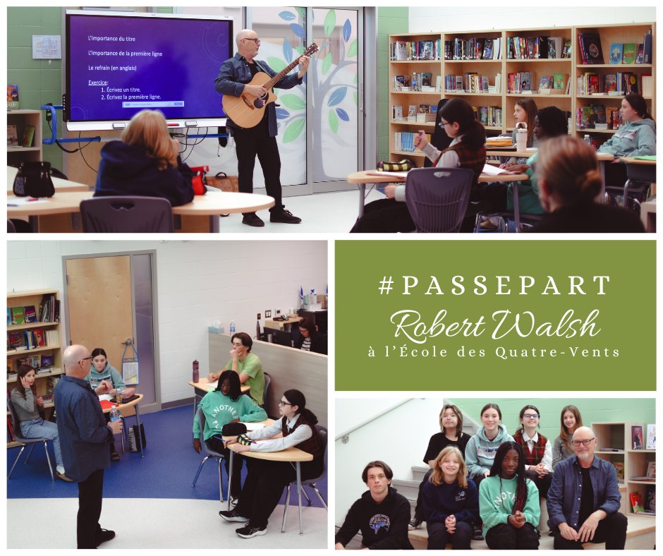 Un gros merci à <a href="/passepart_FCCF/">PassepART</a> d'avoir rendu possible cette petite tournée, à l'École des Quatre-Vents de nous avoir accueilli et à Robert d'avoir partagé ses connaissances en écriture de paroles de chanson avec les futurs artistes de notre région !