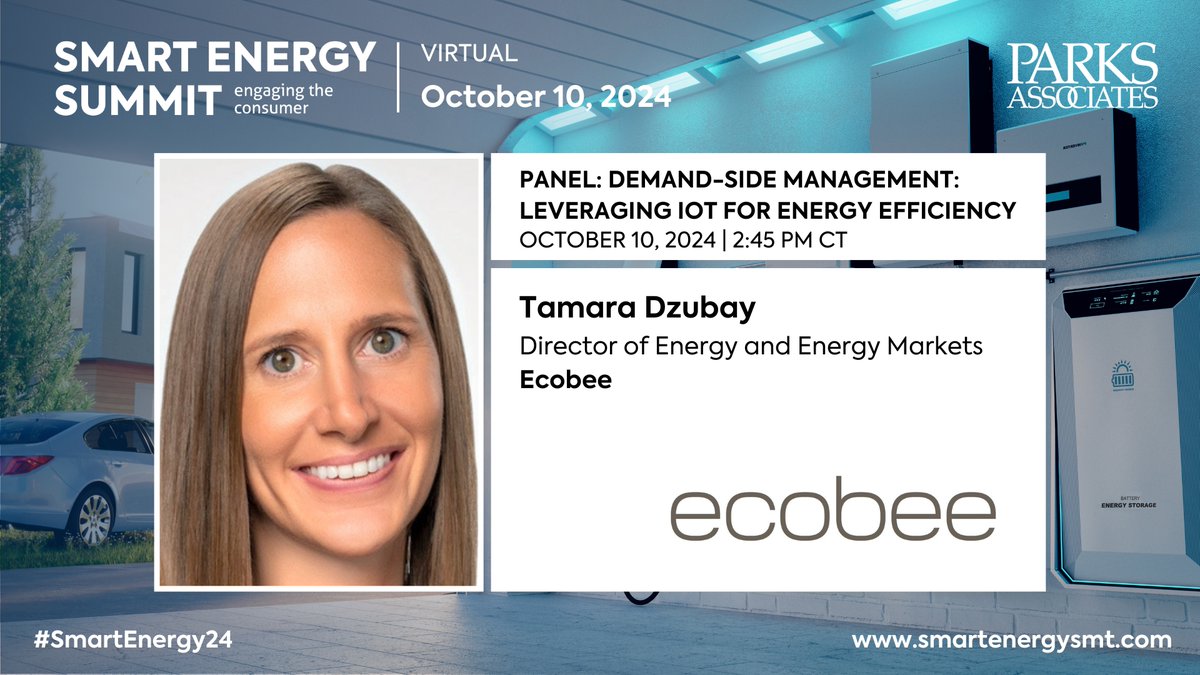 🎤 Tamara Dzubay, Director of Energy and Energy Markets, Ecobee is speaking on the virtual #SmartEnergy24 panel on October 10!

Free virtual registration with code ALL-OFF-VIP-SESV here 👉 smartenergysmt.com

#Energy #IoT