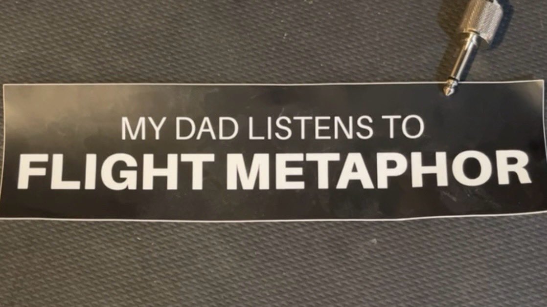 flightmetaphor's tweet photo. We've got new bumper stickers. Extremely limited quantities. Ask for one at our show tonight and we'll give it to you.

Vala's. 6-9pm on the Cider Mill Stage. https://t.co/e6vFfxcy89