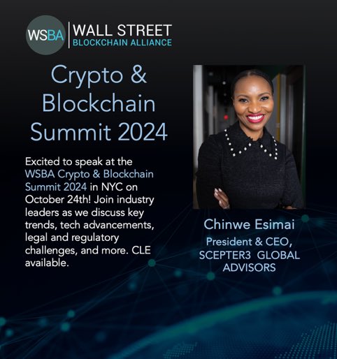 As we continue to invest in the future of finance and innovation, I look forward to speaking at the Wall Street Blockchain Alliance Summit.

Register via the link below to join us on October 24, 2024 at 1pm in NYC. See you there!

ticketbud.com/events/a3549cf…

#WSBACryptoSummit2024