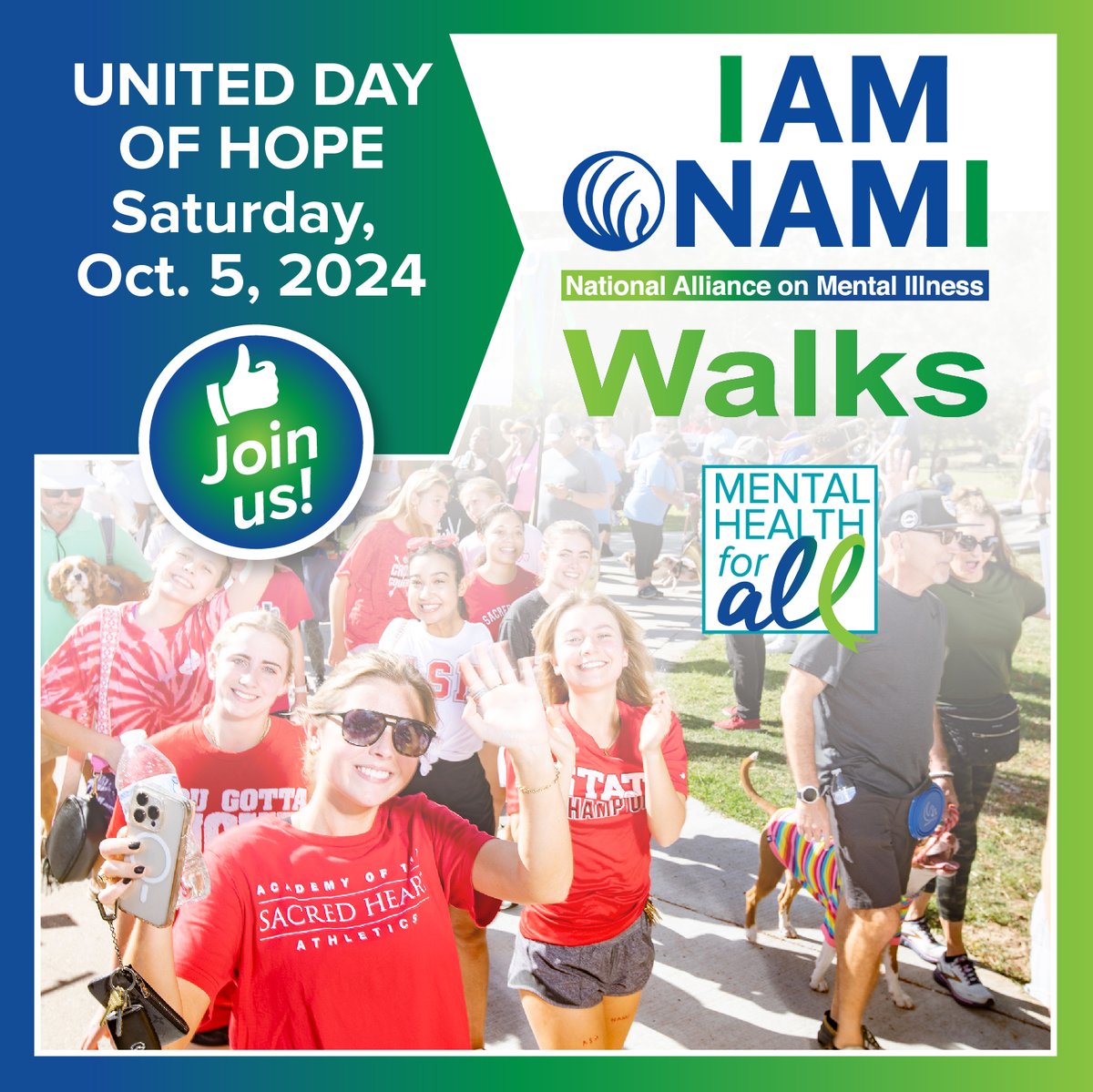 On the United Day of Hope, communities will come together for NAMIWalks across America. Be the change in mental health that we want to see in the world. Support NAMIWalks Michigan at namiwalks.org/michigan! #Together4MH #UnitedDayofHope #NAMIWalks