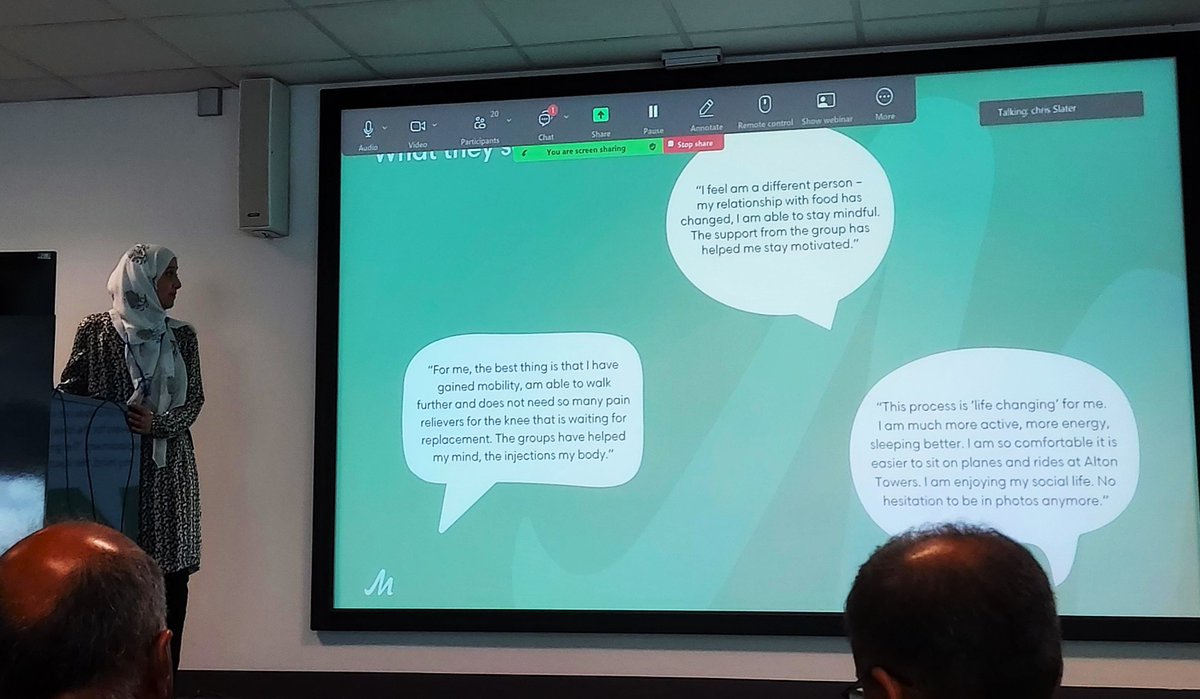 Morelife are very proud to be presenting our GLP1 outcomes for Greater Manchester at the Impact of Obesity on Health Conference, hosted by the Salford Royal Hospital today. 

Well done, Sava Naeem (pictured here and to everyone else in our Manchester team).