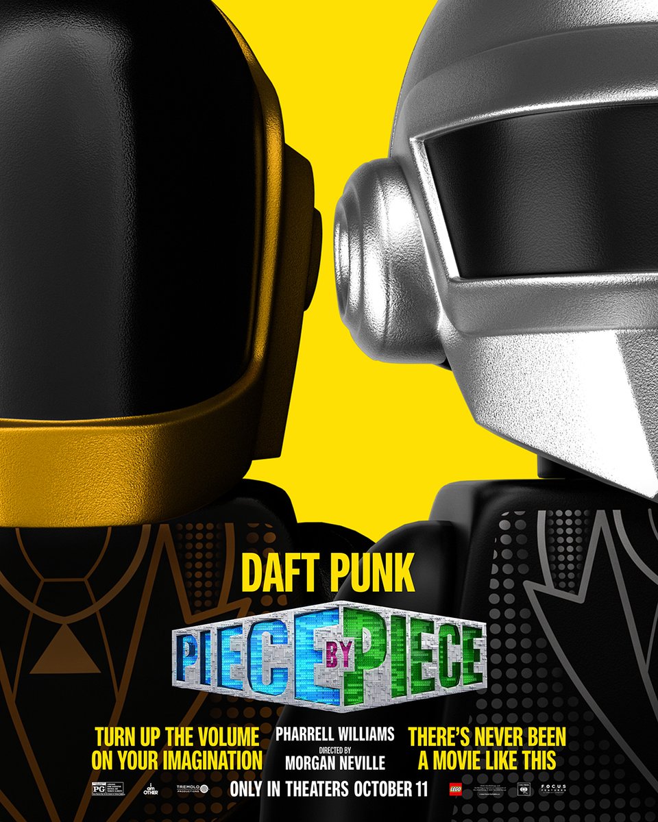 Daft Punk (@daftpunk) on Twitter photo .<a href="/Pharrell/">Pharrell Williams</a>'s ‘PIECE BY PIECE’ in theaters October 11. Get tickets at PieceByPieceFilm.com
<a href="/FocusFeatures/">Focus Features</a> .<a href="/Pharrell/">Pharrell Williams</a>'s ‘PIECE BY PIECE’ in theaters October 11. Get tickets at PieceByPieceFilm.com
<a href="/FocusFeatures/">Focus Features</a>
