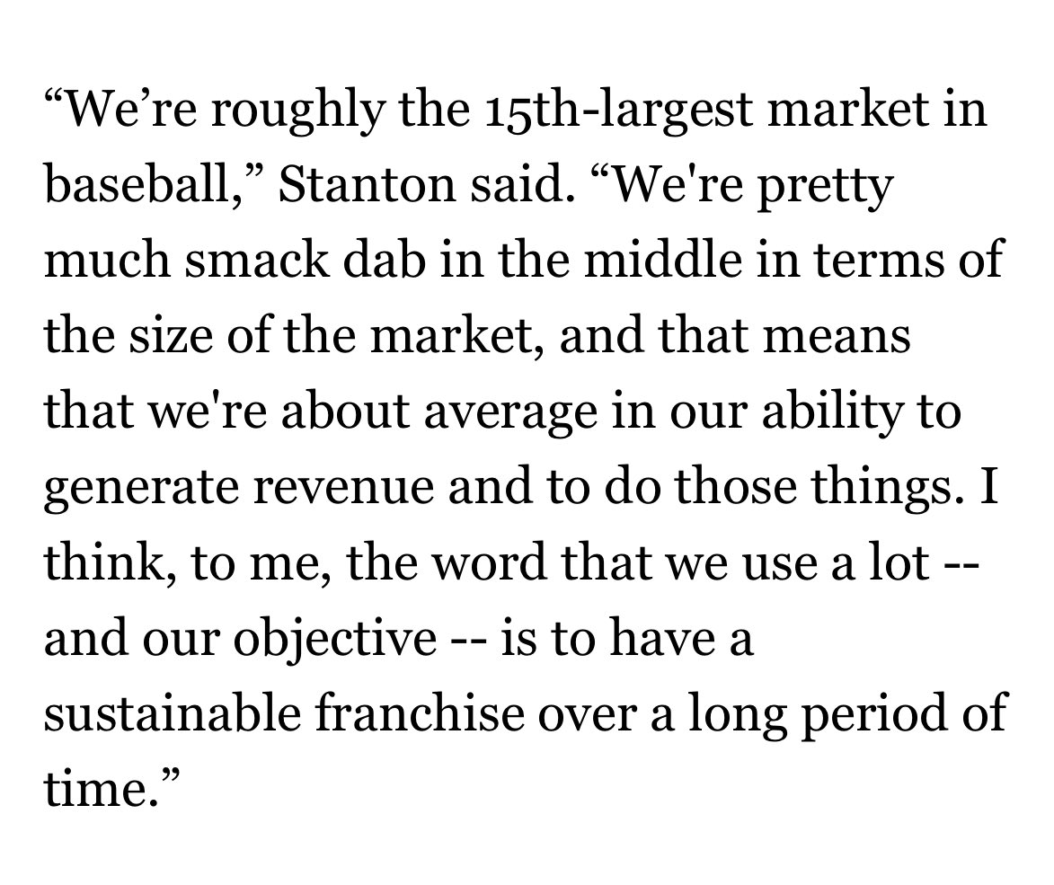 This drives me absolutely crazy. The #Mariners have been one of the most profitable in all of baseball. This tells your fanbase that you just don’t care. 

“We are a just product of market size. We’re fine always being avg in payroll.” BS. It’s a painful excuse to read. #Mariners