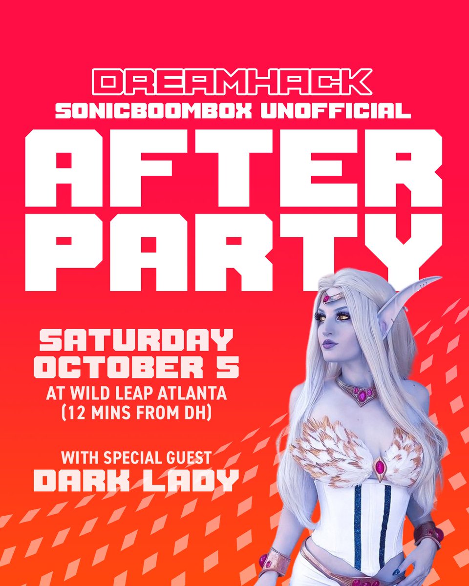 Sonicboombox ๐ #BoxLunchAfterDark (@sonicboomb0x) on Twitter photo Happy bday <a href="/Darkladycosplay/">Kira Arlayna ๐๐ณ๏ธโ๐</a>! Come celebrate with her and more special guests our #DHAtlanta afterparty, Saturday night at Wild Leap ๐ฅ
Tix & info: sonicboombox.com/events/dreamhaโฆ Happy bday <a href="/Darkladycosplay/">Kira Arlayna ๐๐ณ๏ธโ๐</a>! Come celebrate with her and more special guests our #DHAtlanta afterparty, Saturday night at Wild Leap ๐ฅ
Tix & info: sonicboombox.com/events/dreamhaโฆ