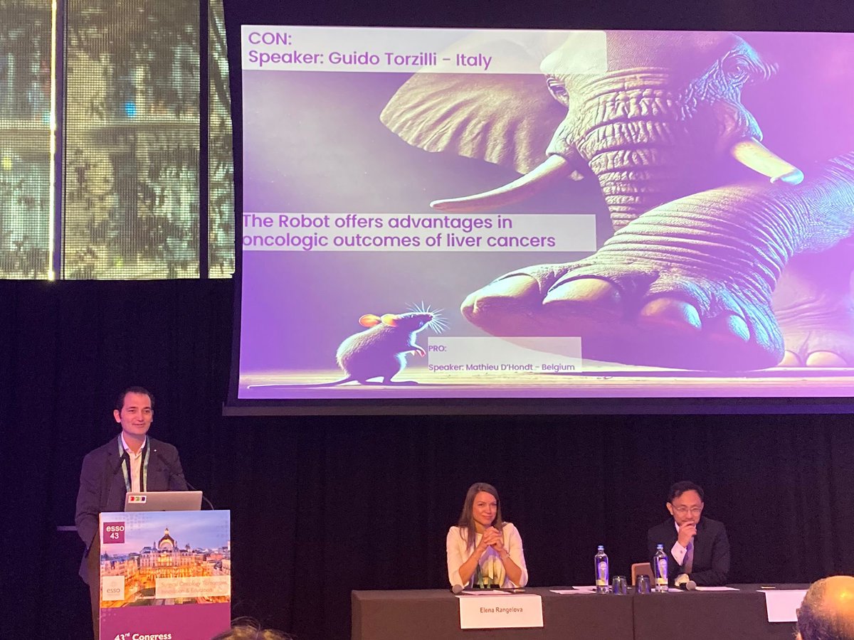 Mathieu D’Hondt MD, PhD (@hondtmathieu) on Twitter photo Thx ESSO for giving me the opportunity to give an invited talk about robotic liver surgery and oncological outcomes.
It is not about pro or con robot but about the right decision in a specific oncological setting. #ESSO43.
<a href="/TorzilliGuido/">GUIDO TORZILLI</a> <a href="/e_rangelova/">Elena Rangelova</a> <a href="/SStattner/">Shelley Stattner</a> Thx ESSO for giving me the opportunity to give an invited talk about robotic liver surgery and oncological outcomes.
It is not about pro or con robot but about the right decision in a specific oncological setting. #ESSO43.
<a href="/TorzilliGuido/">GUIDO TORZILLI</a> <a href="/e_rangelova/">Elena Rangelova</a> <a href="/SStattner/">Shelley Stattner</a>