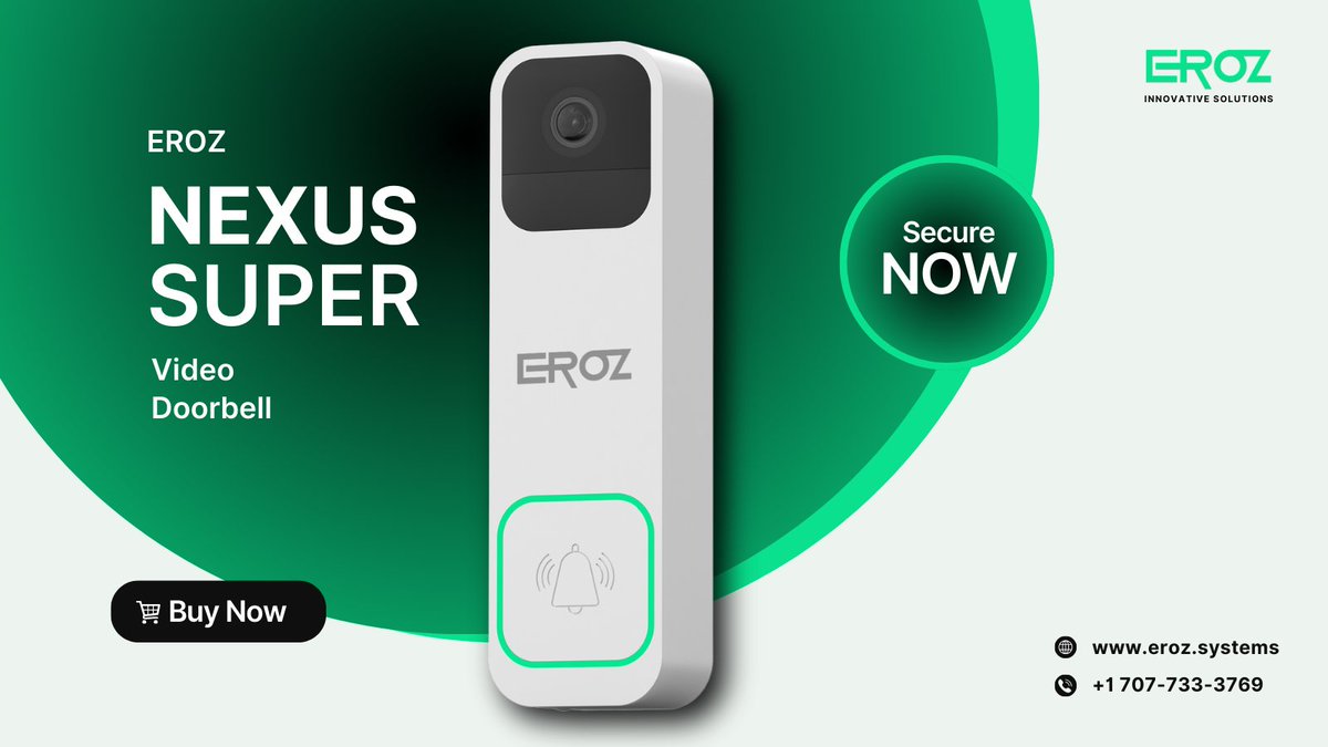 eroz_systems's tweet image. 🏠🔔 Level up your home security with the EROZ Nexus Super Video Doorbell!
 #AIpowered #SmartHomeTech #NoSubscriptions #InnovationInTech #SecureNow #FloodlightSecurity #SmartTech #5MPVideo #SecurityCameras #SmartHome #TechUpgrade #SecureAccess #PIRmotionDetection #CloudServices