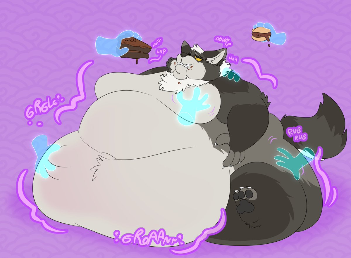 Aruyote's tweet photo. Be careful with WG spells! The promise of 100 new pounds was too tempting to resist; you didn't read the fine print and that +100lbs is being deposited every day... Now you're bigger than you thought you'd ever be and still feel yourself spreading on the floor.
🎨: @GunkGut https://t.co/EIiCa7RZRL