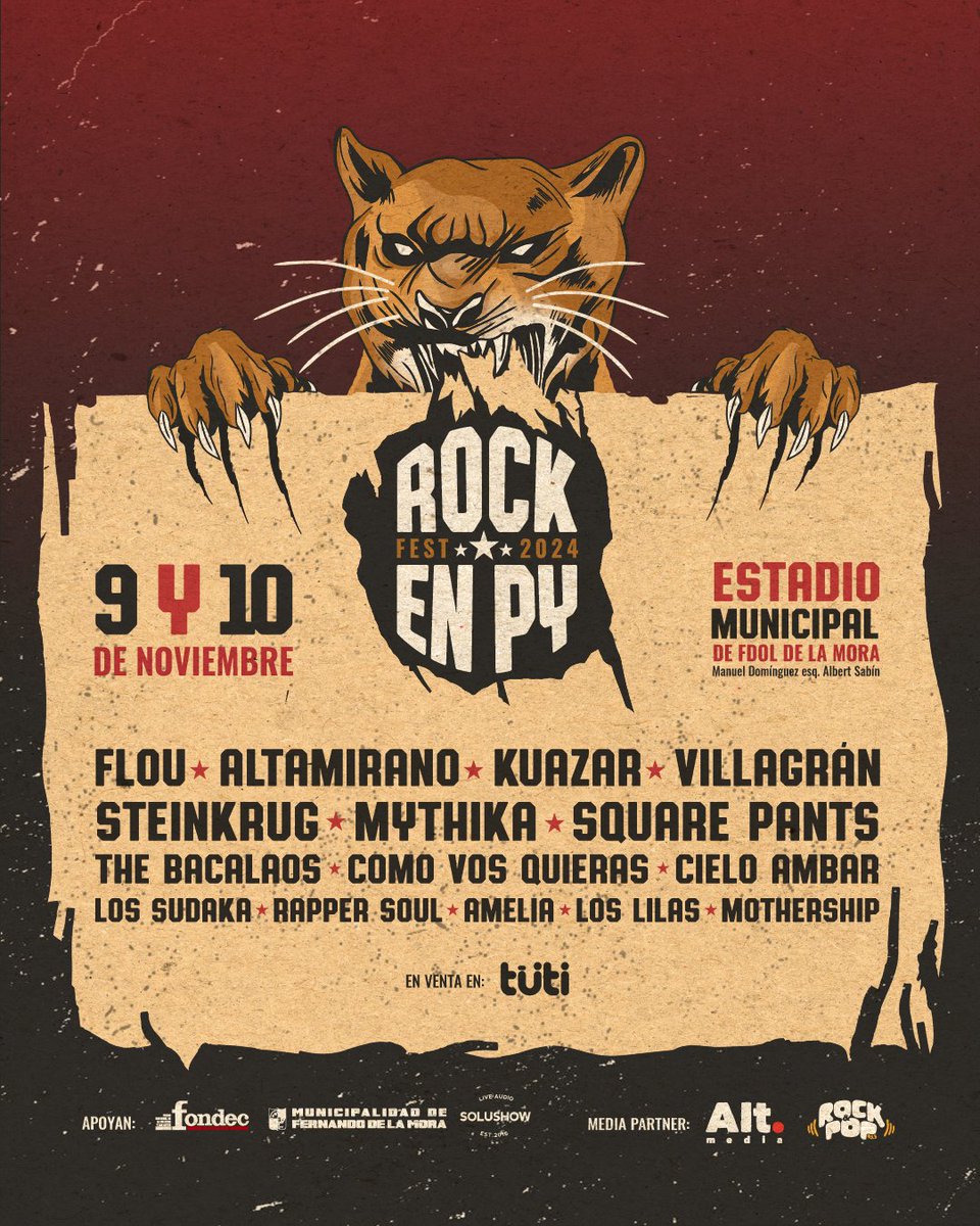 rockenpy's tweet image. Fase &quot;Pan Caliente&quot; 60% vendidas en apenas 48hs!!! 😌👏🏼🥖🍻

No te cuelgues, no te quedes fuera de #LaFiestaDelRockParaguayo

Comprá tu entrada aqui:
tuti.com.py/evento/rock-en…