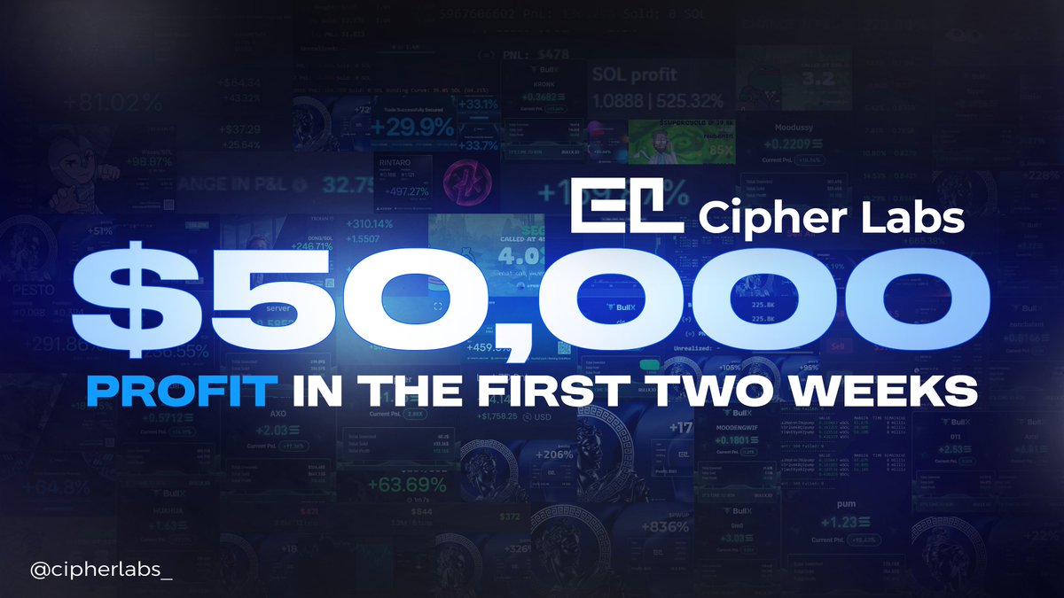 Slowly at first, then all at once. 🥂

Thanks for an amazing 2 weeks, and the months to come!

discord.gg/cipherlabs coded.