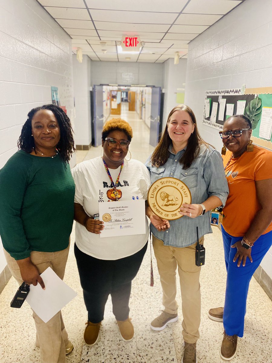 LemiraSchool's tweet photo. Congrats to our October Support Staff member of the month, Ms. S. Campbell @Stephanie1Gregg @EllJayDee_AP @SumterSCSchools @DrWrightSupt @DrShirleyGamble https://t.co/U0jVkA2OeA