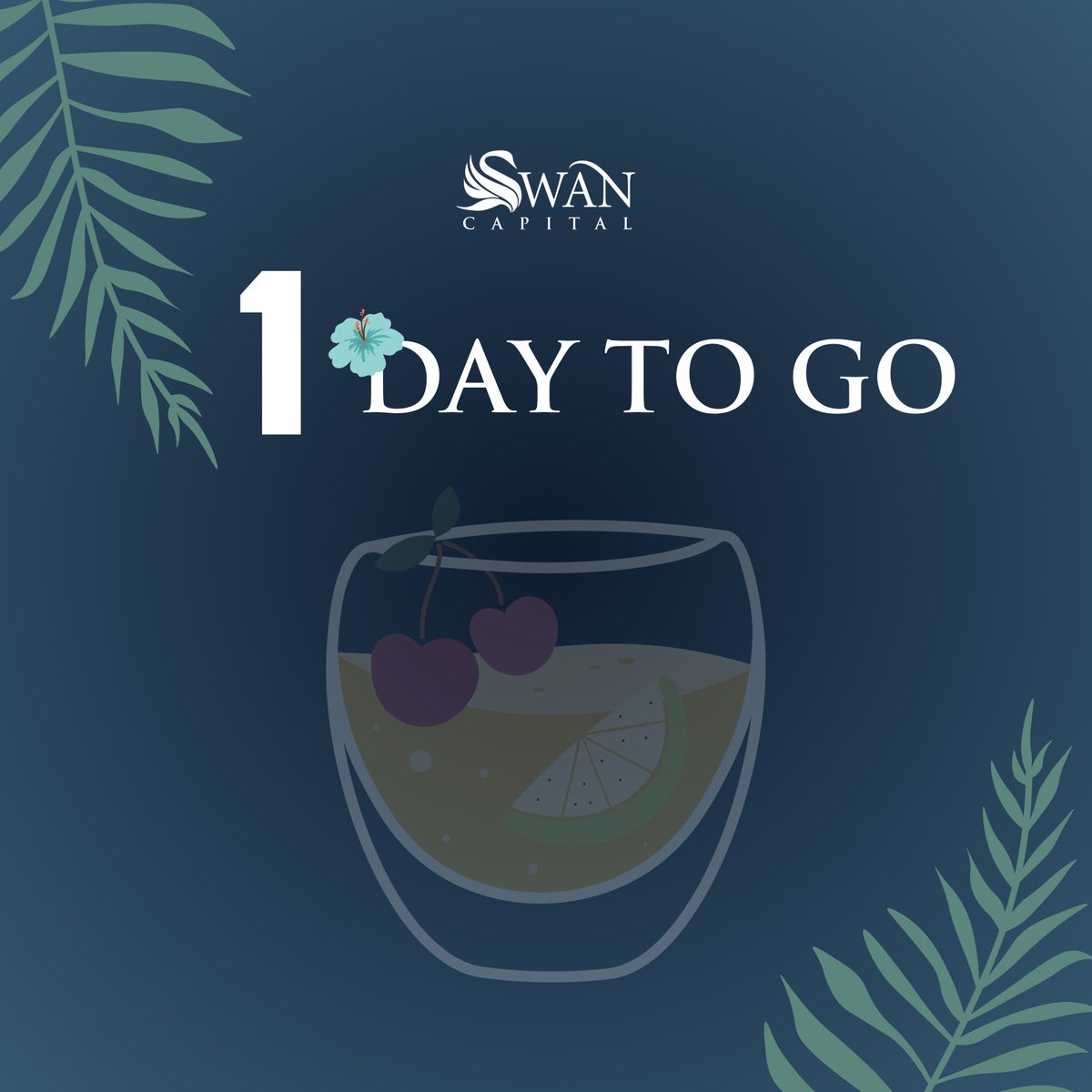 SWANCapital's tweet image. Only 1 day left until we bring the island vibes! 🌴🌺 Join us tomorrow at 5 PM for a tropical Luau Party filled with fun, food, and unforgettable memories. Don’t forget your lei—see you there! #LuauVibes #TropicalFun #IslandParty #OneDayToGo #JoinTheFun #SummerCelebration