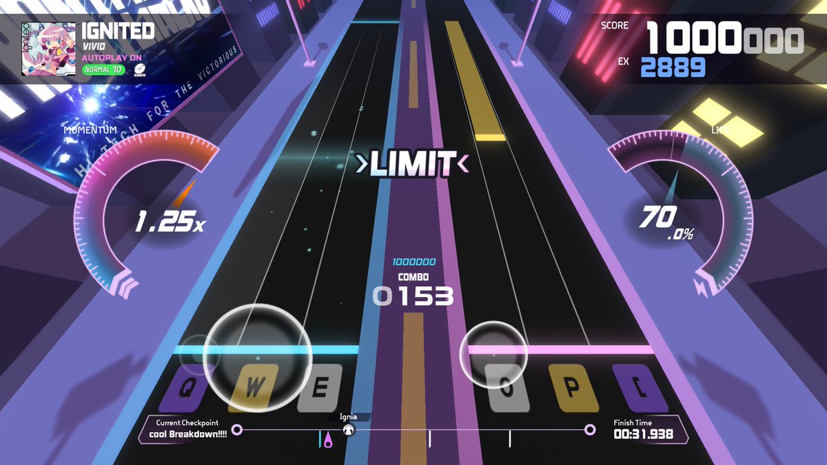 exdrv's tweet image. Version 1.3 is now live! Check out IGNITED in the Story Mode folder as a preview of Ignia's songlist for Part 1 of the story, Anthem of Fighters.

Also included in this update are menu redesigns, Arcade Mode onboarding, and improvements for custom charts! ⚡️ #xdrv