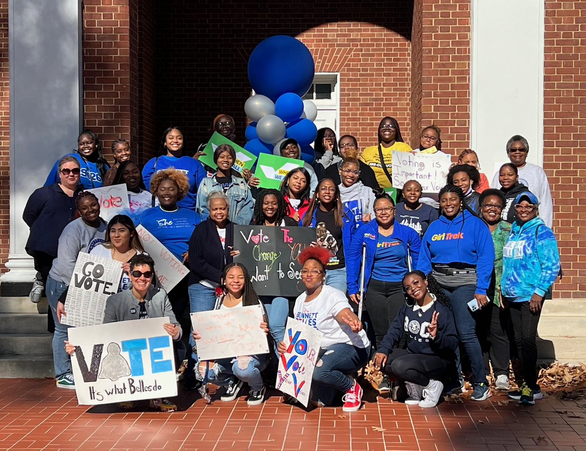 BennettCollege's tweet image. Our voting Belles are here to remind you that every vote counts! Be part of the change and make your voice heard. 

#BennettCollege #BennettBelles #BennettBellesDoItWell #BennettBellesAreVotingBelles #HBCULove #HBCU #WeAreBennett