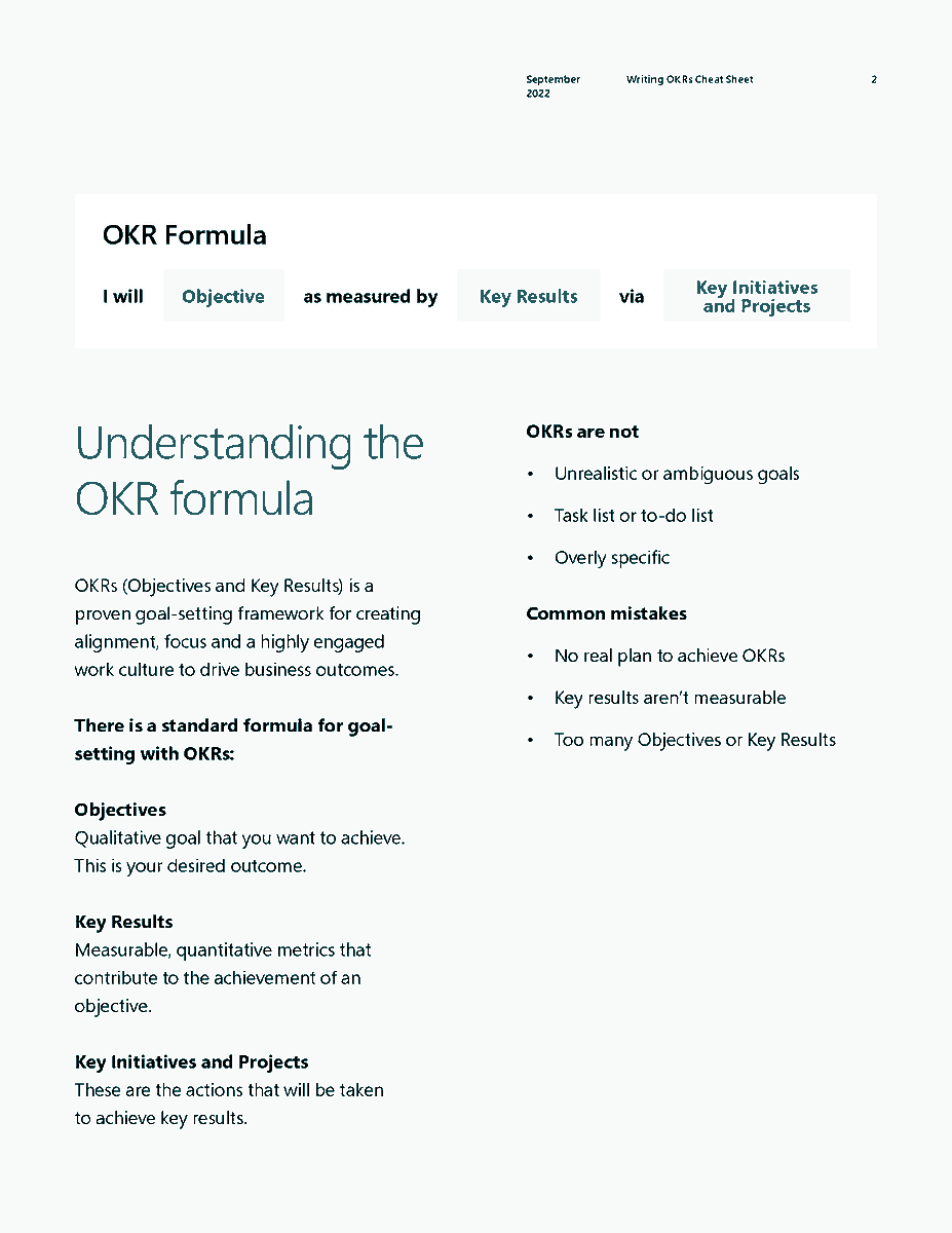 nurijanian's tweet photo. Every PM needs to grab this OKR cheat sheet from Microsoft

Seriously, share it with your team 🤝🪄 https://t.co/nkiqI8HJBn