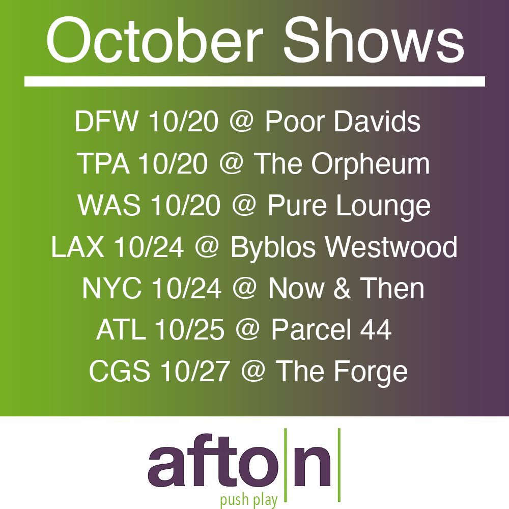 Check out or second batch of upcoming shows! #newmusic #aftonshows
