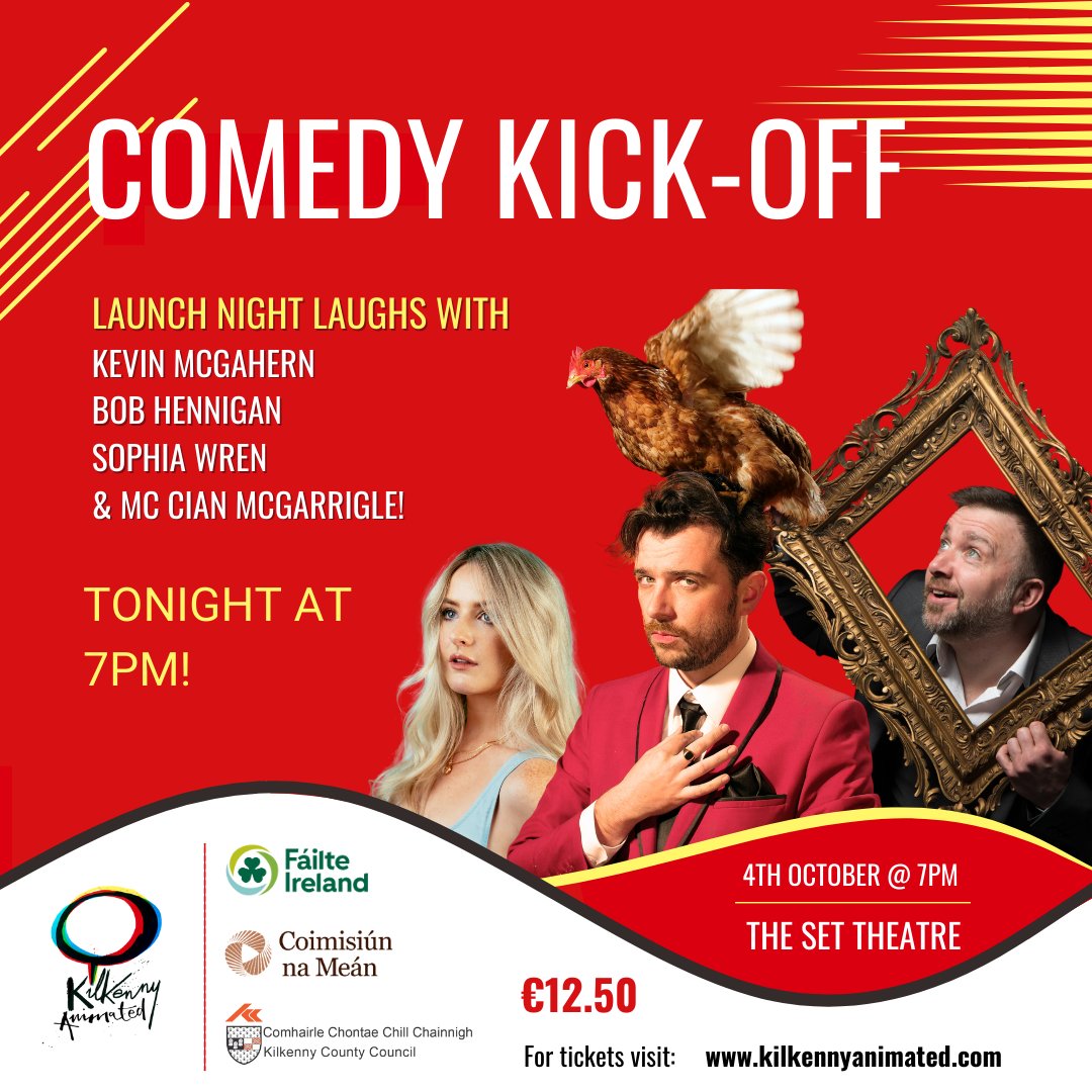 T-2 hours until launch-night laughs!

Let's get this show off to a cracking start. 

#KilkennyAnimated #KilkennyFestival