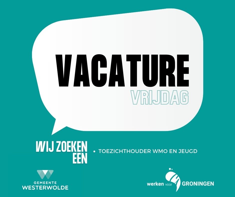 📣 Vacature Vrijdag! Je hebt alleen dit weekend nog om te reageren op onze vacature van Toezichthouder WMO en Jeugd! De gesprekken zijn op 15 oktober. Zien we je dan?👉 Meer informatie op westerwolde.nl/vacatures-en-s…

#vacatures #westerwolde #wmo #jeugdzorg #zorg #samen #groningen