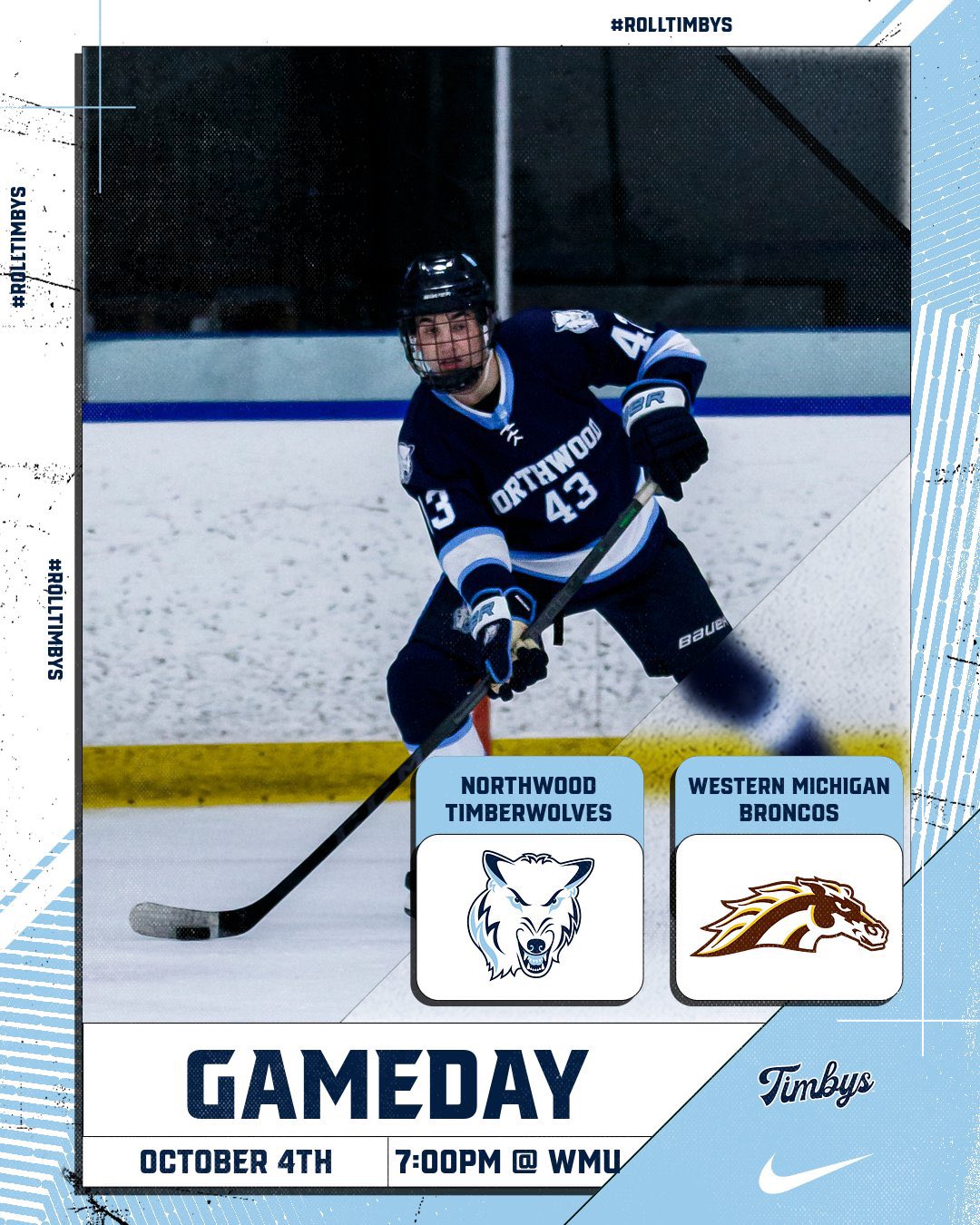 Northwood Hockey on X Gameday The Timberwolves will head to Lawson Ice Arena to take on Western Michigan The live stream link and lineup will be released around game time at 7 00pm