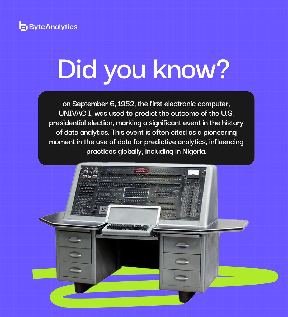 ByteAnalytics_'s tweet image. Remember how in secondary school, they’d teach about the different types of
Computers?
Well here’s a fun fact about the UNIVAC

What tech devices do you think evolved from the UNIVAC? 🤔💡 #ByteAnalytics #DataHistory #TechTrivia #techinnigeria