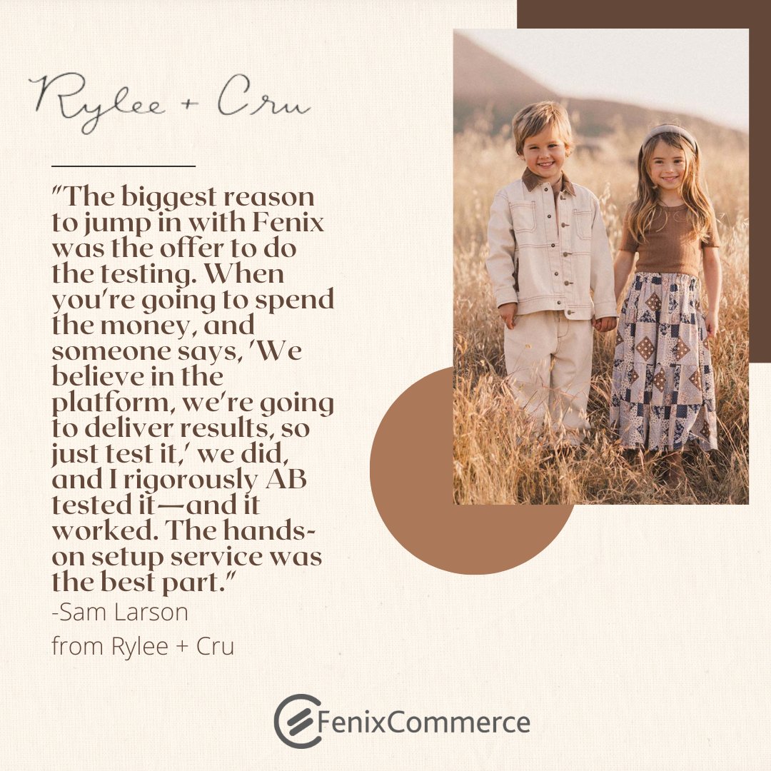 FenixCommerce's tweet image. Rylee + Cru took FenixCommerce’s platform through rigorous A/B testing, and it delivered outstanding results. 

With hands-on setup support, they experienced firsthand how the platform drives success through data-backed performance
