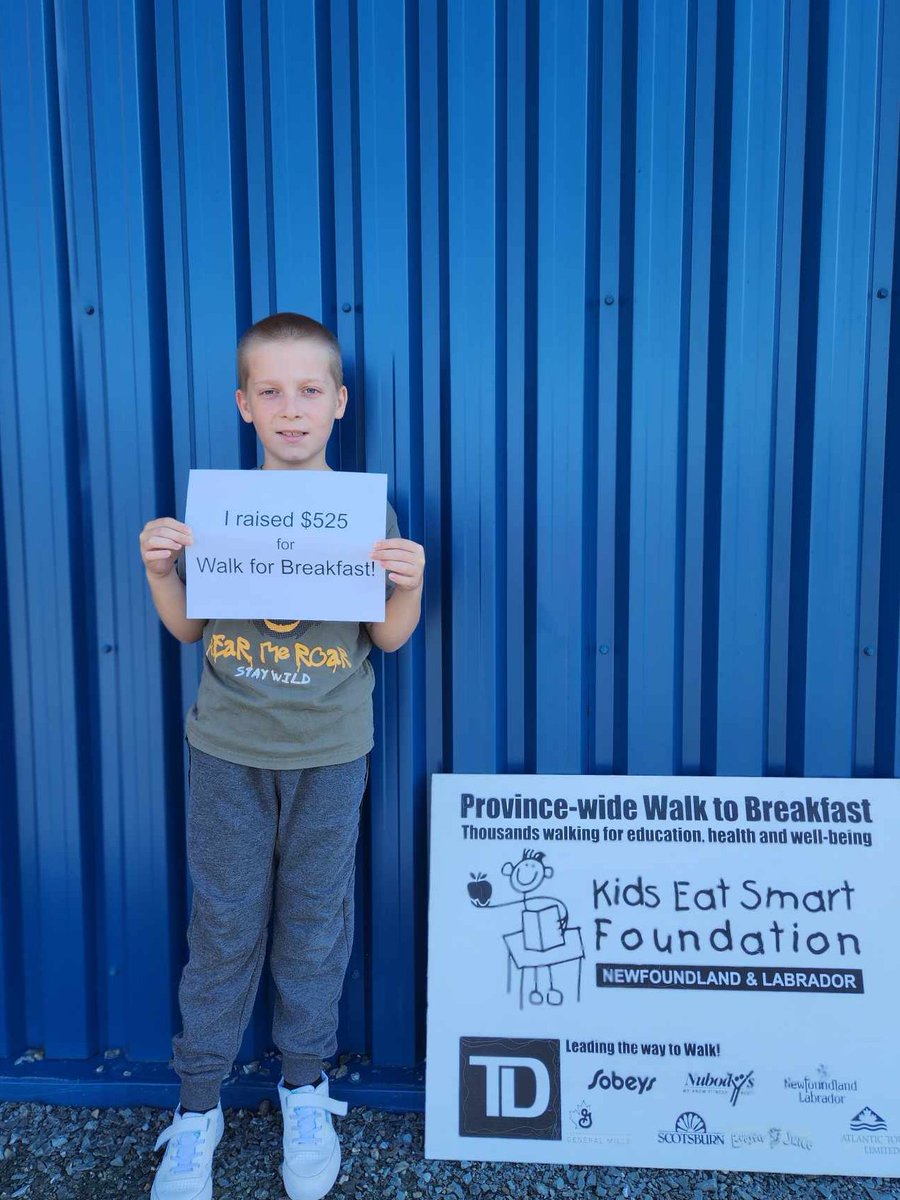 Proud student here today! He raised $525 for our  Walk to Breakfast fundraiser! <a href="/NLSchoolsCA/">NLSchools</a> <a href="/KidsEatSmartNL/">Kids Eat Smart</a>