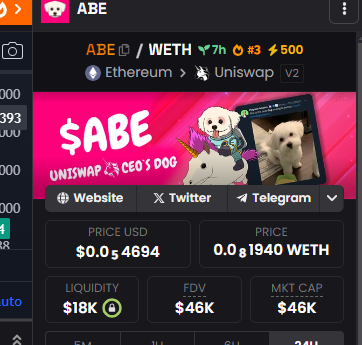 trend number 3 on dex dexscreener.com/ethereum/0xb17…
