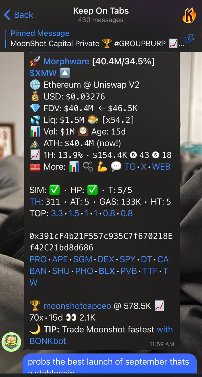 Moonshot Capital (@moonshotcpt) on Twitter photo $XMW - Morphware 70x from initial share in our private lounge, 20x from max wallet being lifted. Another solid hold bought to you by <a href="/_Korale8/">MoonShot Capital CEO</a> 😈🔥🔥 $XMW - Morphware 70x from initial share in our private lounge, 20x from max wallet being lifted. Another solid hold bought to you by <a href="/_Korale8/">MoonShot Capital CEO</a> 😈🔥🔥