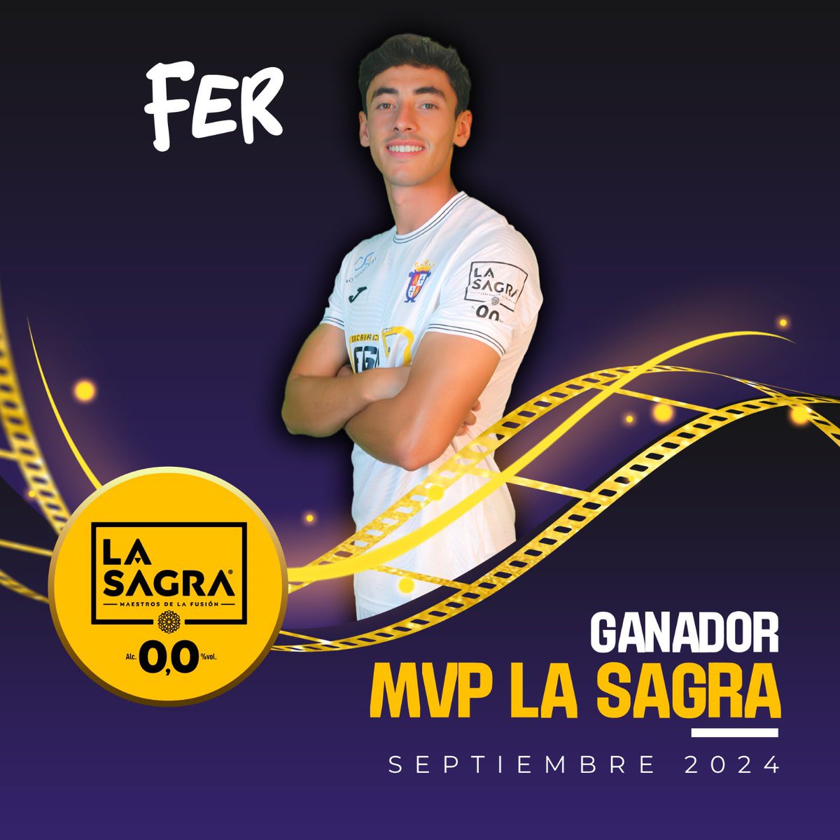 ¡Ya tenemos el primer MVP <a href="/CervezaSAGRA/">Cerveza LA SAGRA</a> de la temporada! 

🔝 Habéis estado muy activos votando afición y ya tenemos el veredicto de vuestros votos.

Así, elegido como mejor jugador del mes de septiembre es… ¡ <a href="/fer_romero527/">Fer Romero</a> !

🔜 Muy pronto tendrá su recompensa 😛