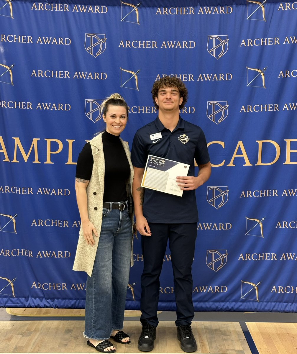davin_hickman's tweet photo. Trying to always be a leader on and off the field. 

Thank you Amplus Archers for recognizing me today as Athlete of the Month for September - Leadership

#studentathlete #leadership https://t.co/0P6r5IGzcb