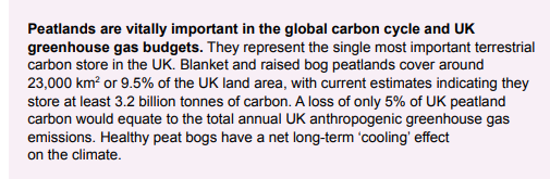 mrhenrymorris's tweet photo. Just 5% of the UK's peatland in good condition is equivalent to our entire annual anthropogenic greenhouse emissions. 

Stop the grouse moors from destroying it and invest the £22b in renewables rather than prolonging the life of fossil fuels. 

Say hi to the lobbyists. 👋 https://t.co/cOV0DdxtDu