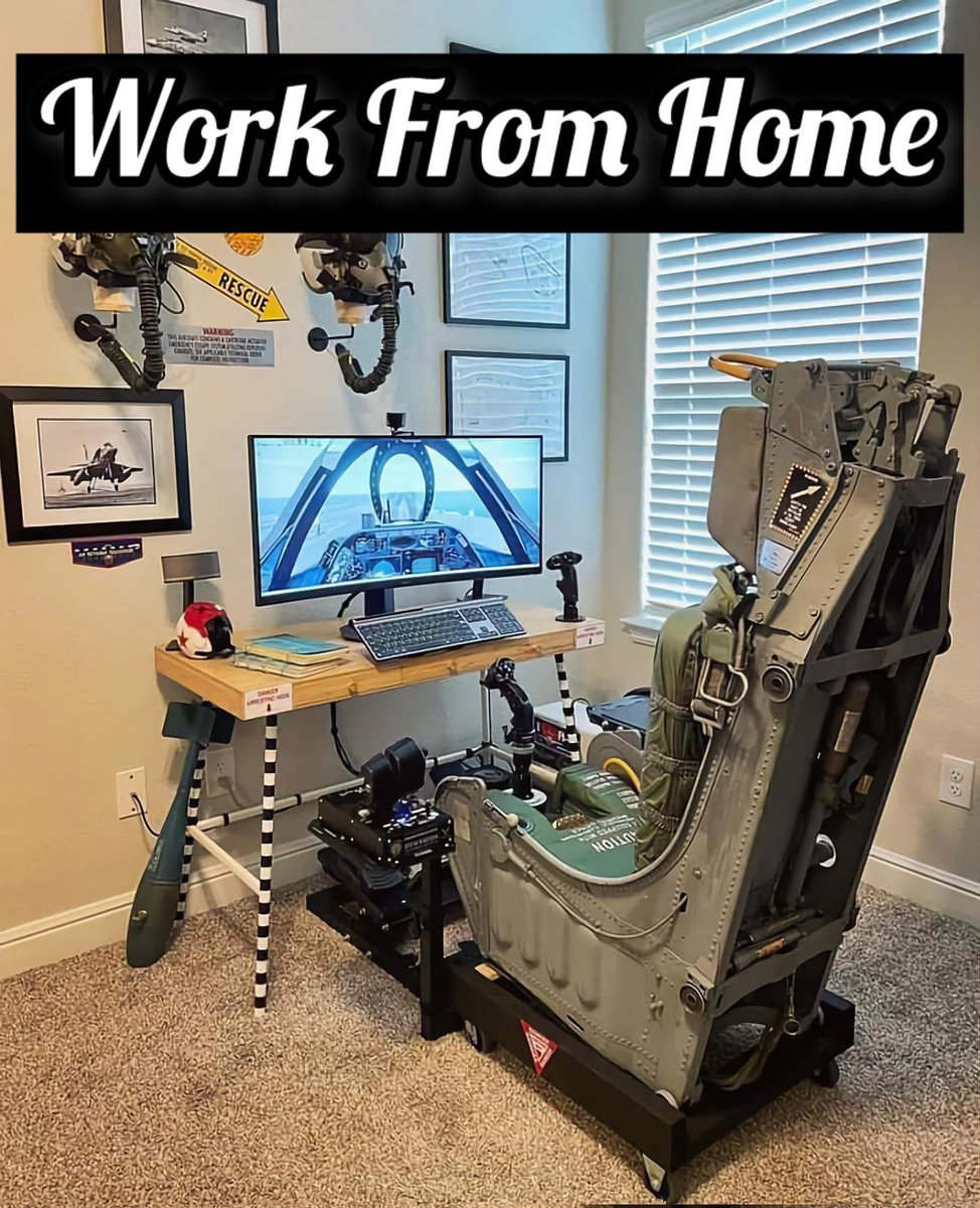 AviationMafiaX's tweet photo. When ‘remote work’ takes on a whole new meaning at Mach 2. Corporate life with air superiority and a 300% boost in pilot productivity from home!
-
#AviationMeme #Meme https://t.co/v7yLlAeOkR