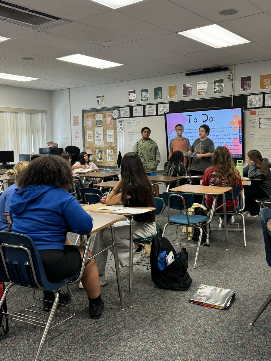 Jennifer Viverito (@jenn_viverito) on Twitter photo 7th grade ELA Ss collaborated with peers to read and evaluate the way an author develops an argument using logical and informal reasoning. They then presented their own arguments about the effectiveness of the main argument! <a href="/DMSTIGERTWEETS/">Dunnellon Middle School</a> 7th grade ELA Ss collaborated with peers to read and evaluate the way an author develops an argument using logical and informal reasoning. They then presented their own arguments about the effectiveness of the main argument! <a href="/DMSTIGERTWEETS/">Dunnellon Middle School</a>