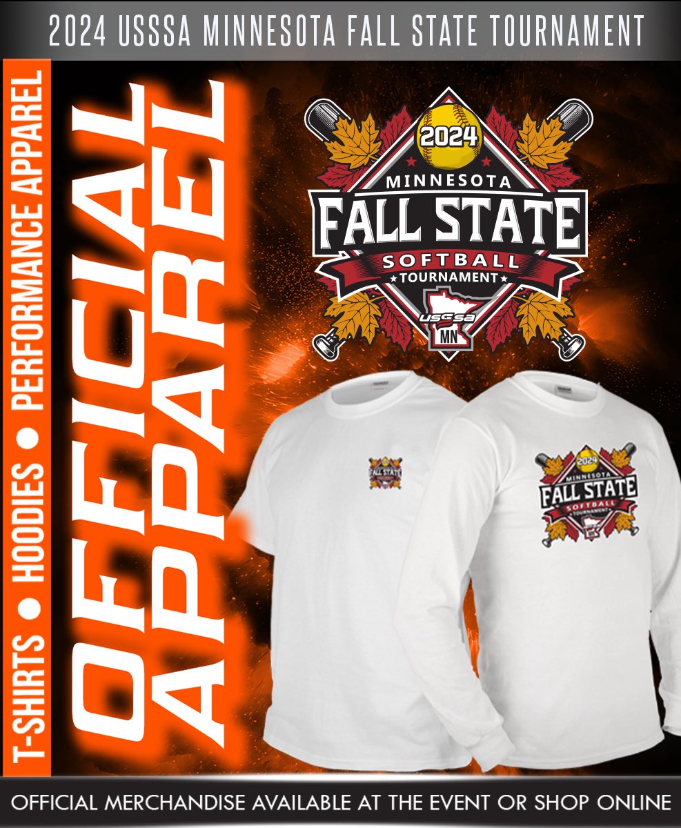 Fall State Tournament 🔜 Get your TOURNEY SWAG! 

Online Store to be delivered to your home:
shop.finedesigns.com/greatplains/mn…

Onsite Sales
Friday/Saturday/Sunday Sales at Dave Anderson Fields DAAC Elk River

Saturday Sales at Ham Lake City Park
Sunday Sales at YAC Elk River