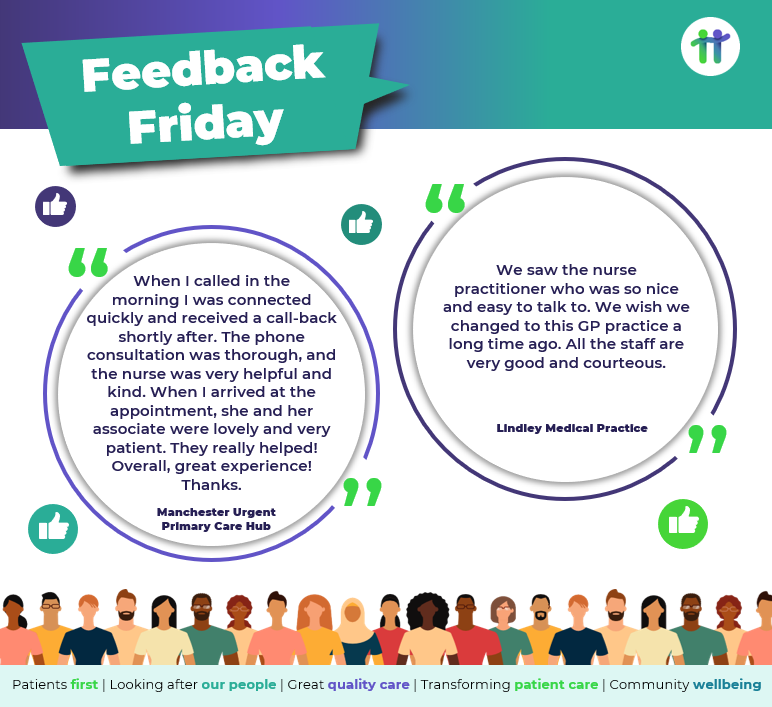 gtdhealthcare's tweet photo. It's #FeedbackFriday! 

Take a loot at the graphic below to read some of the #PositiveFeedback we have received from patients. 

#PrimaryCare #PuttingPatientFirst #ProvidingGreatQualityCare #MakingAPositiveDifference https://t.co/yY0I9Pnr8K