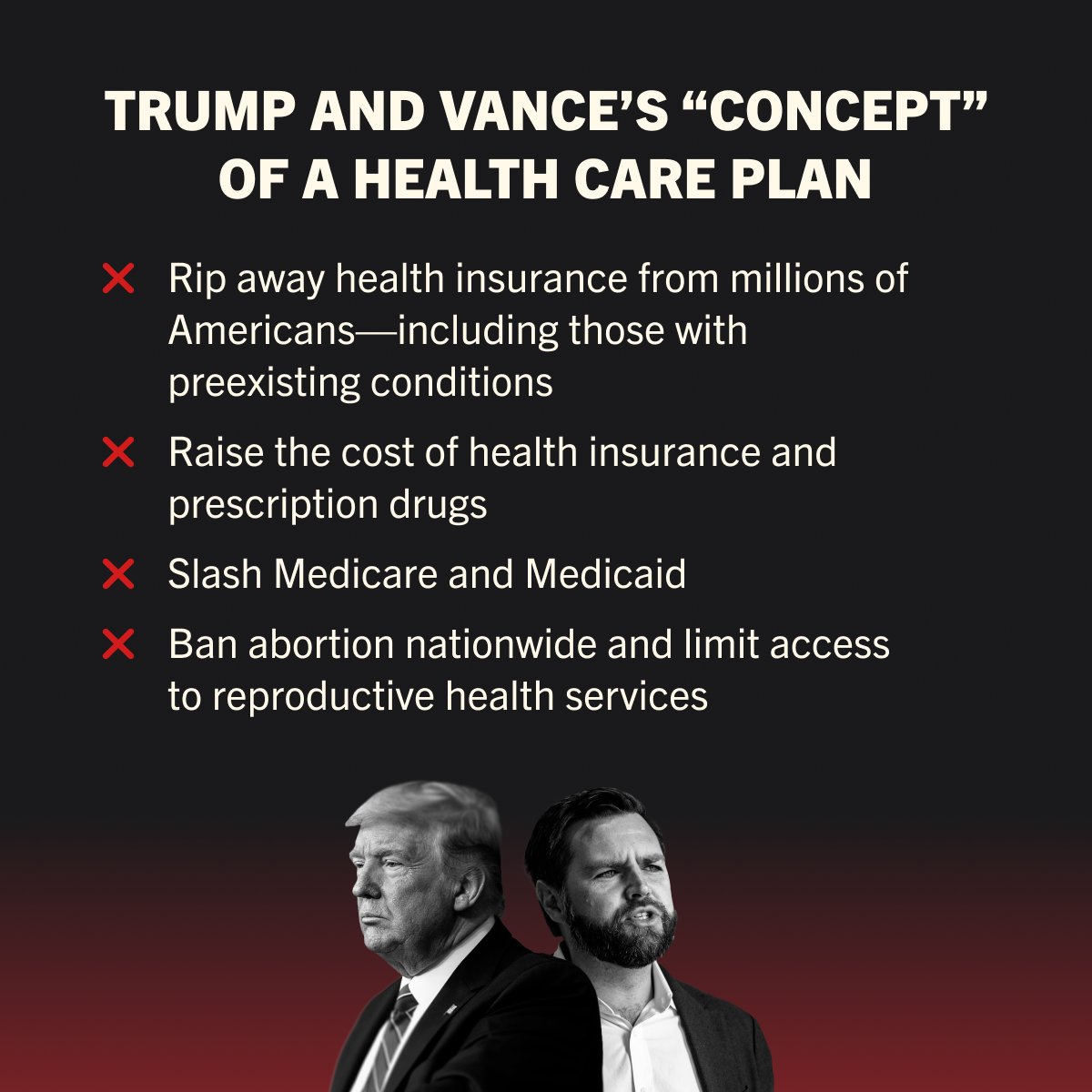 Let’s be clear: Trump and Vance would cause an unprecedented health care crisis if they’re elected.