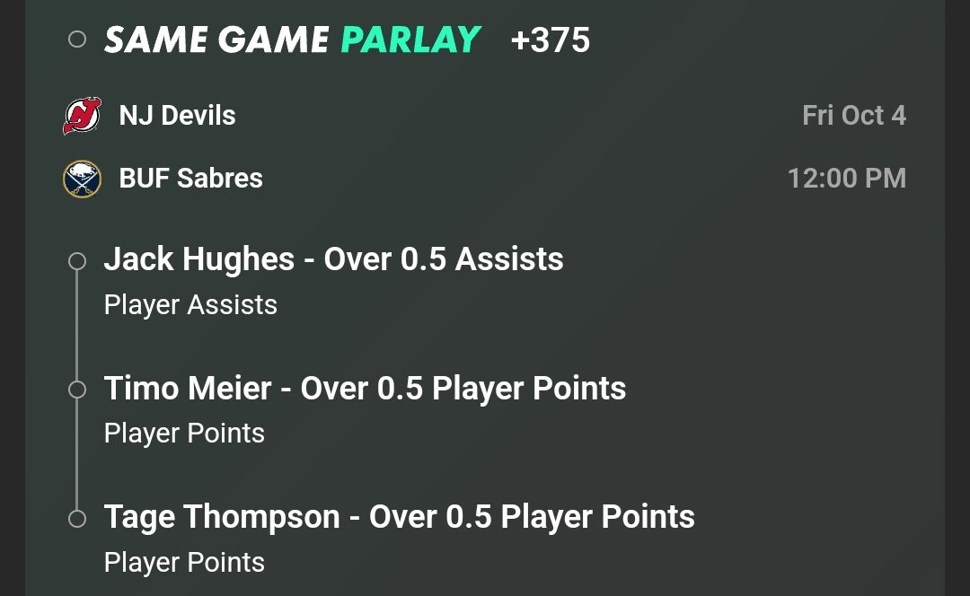 SGP - Middle Range Odd Play
Playing with all of our guys that are the studs!
#NHL #bugmanbets #GamblingX