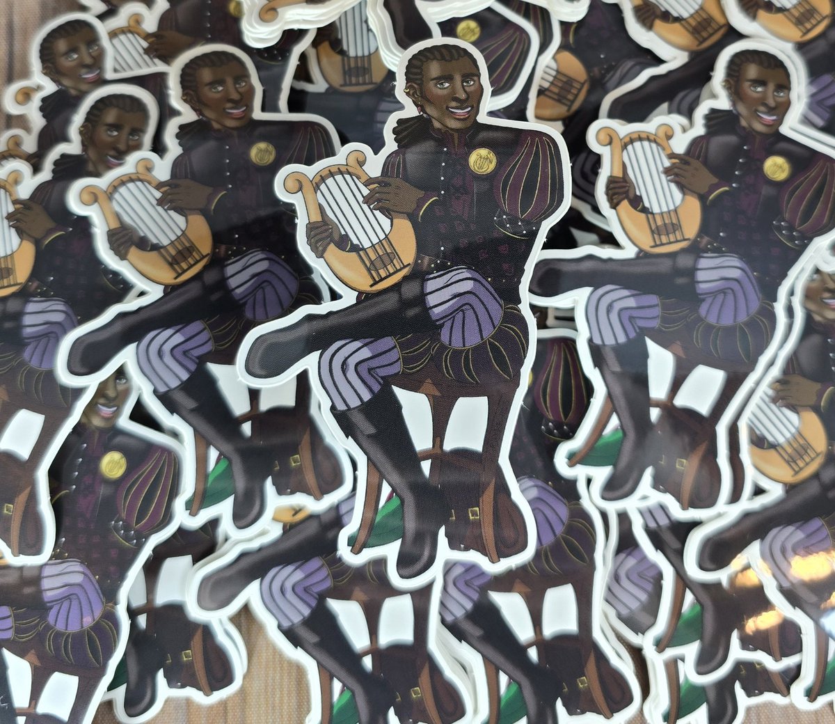 BardToys's tweet photo. We hadn't the chance to show off the Human Bard sticker before the launch, so here we go!

With lively art from @RabidBrains, and they come with every Human ordered! 😁 https://t.co/nTa81MUUfa