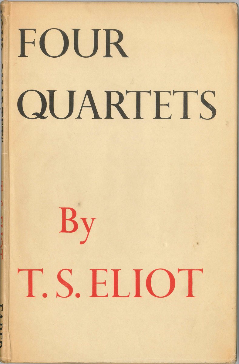 'For our own past is covered by the currents of action,
But the torment of others remains an experience
Unqualified, unworn by subsequent attrition.
People change, and smile: but the agony abides.'

Four Quartets, 1st published in the UK 80 years ago today