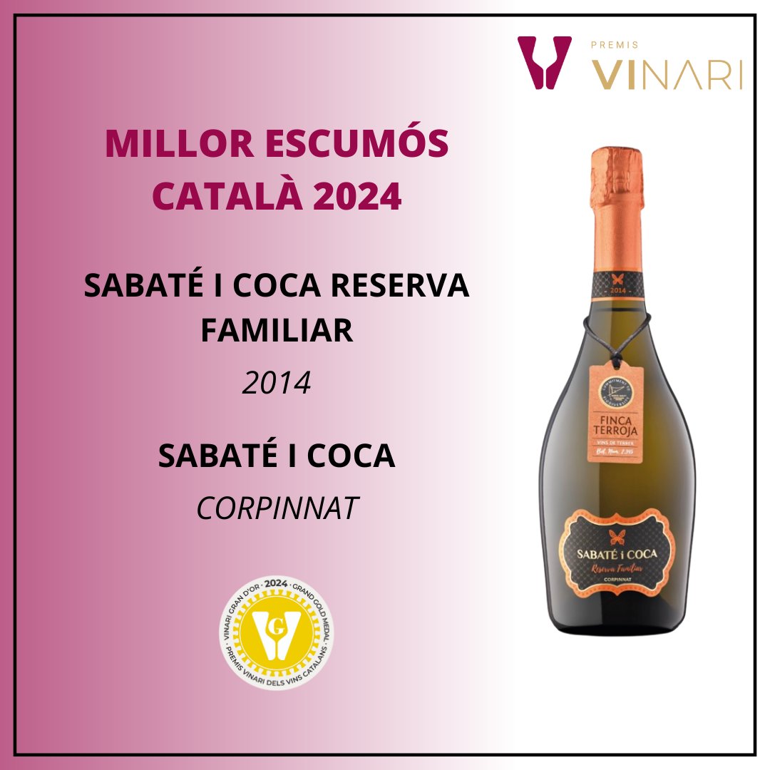 🥇 Ara un premi molt important, el Premi Vinari al MILLOR VI ESCUMÒS CATALÀ 2024:

🔶 Sabaté i Coca Reserva Familiar 2014 (<a href="/corpinnatSW/">Corpinnat</a>), de <a href="/sabateicoca/">sabateicoca</a>.

👉🏽 Lliura Pere Vernet, alcalde de <a href="/santsadurni_cat/">AjuntamentStSadurní</a>.

#Vinari24

tinyurl.com/4sbn4f3f